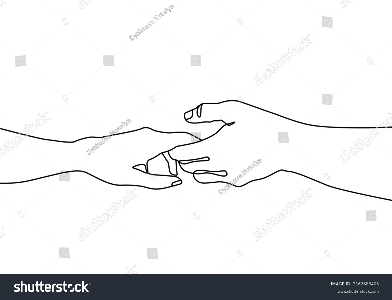 Continuous Line Drawing Hands Couple Trendy Stock Vector (Royalty Free ...