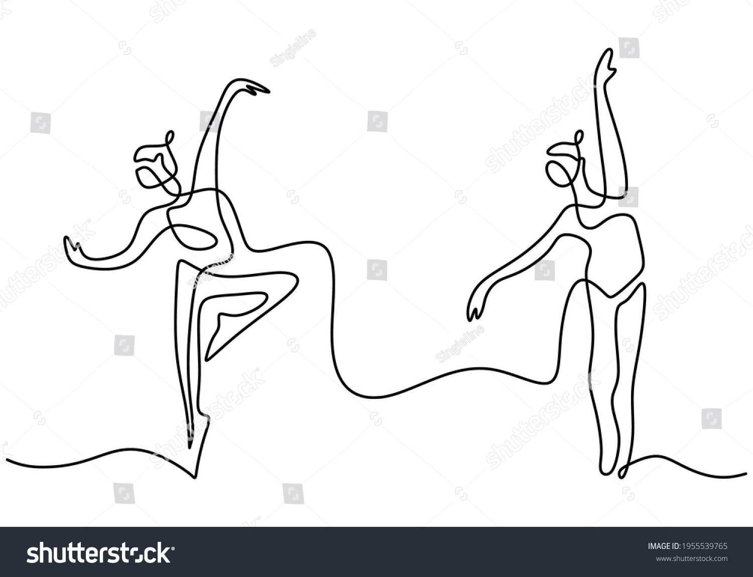 Continuous Line Drawing Loving Couple Woman Stock Vector (Royalty Free ...