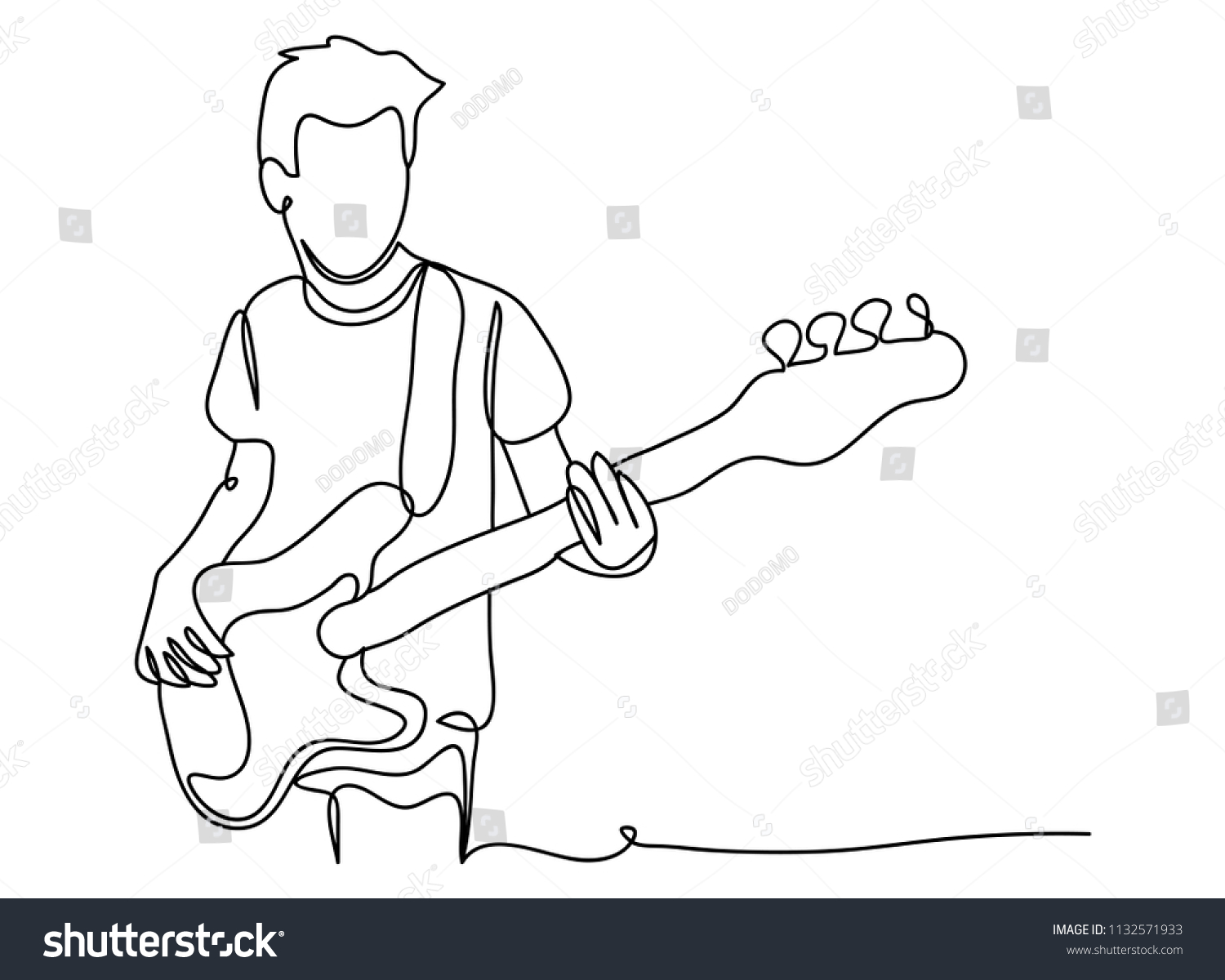 1,173 Drawing guitar line player Images, Stock Photos & Vectors ...