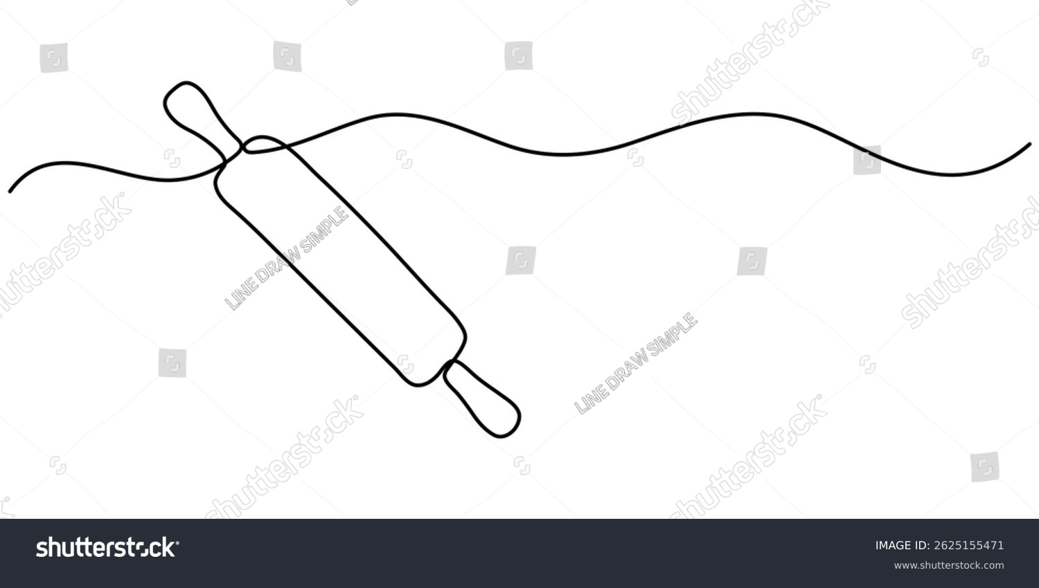 recommend clip art: continuous line drawing of rolling pin symbol. abstract line art illustration, Rolling pin kitchen utensils one line continuous drawing illustration, Kitchen tools continuous one line illustration.