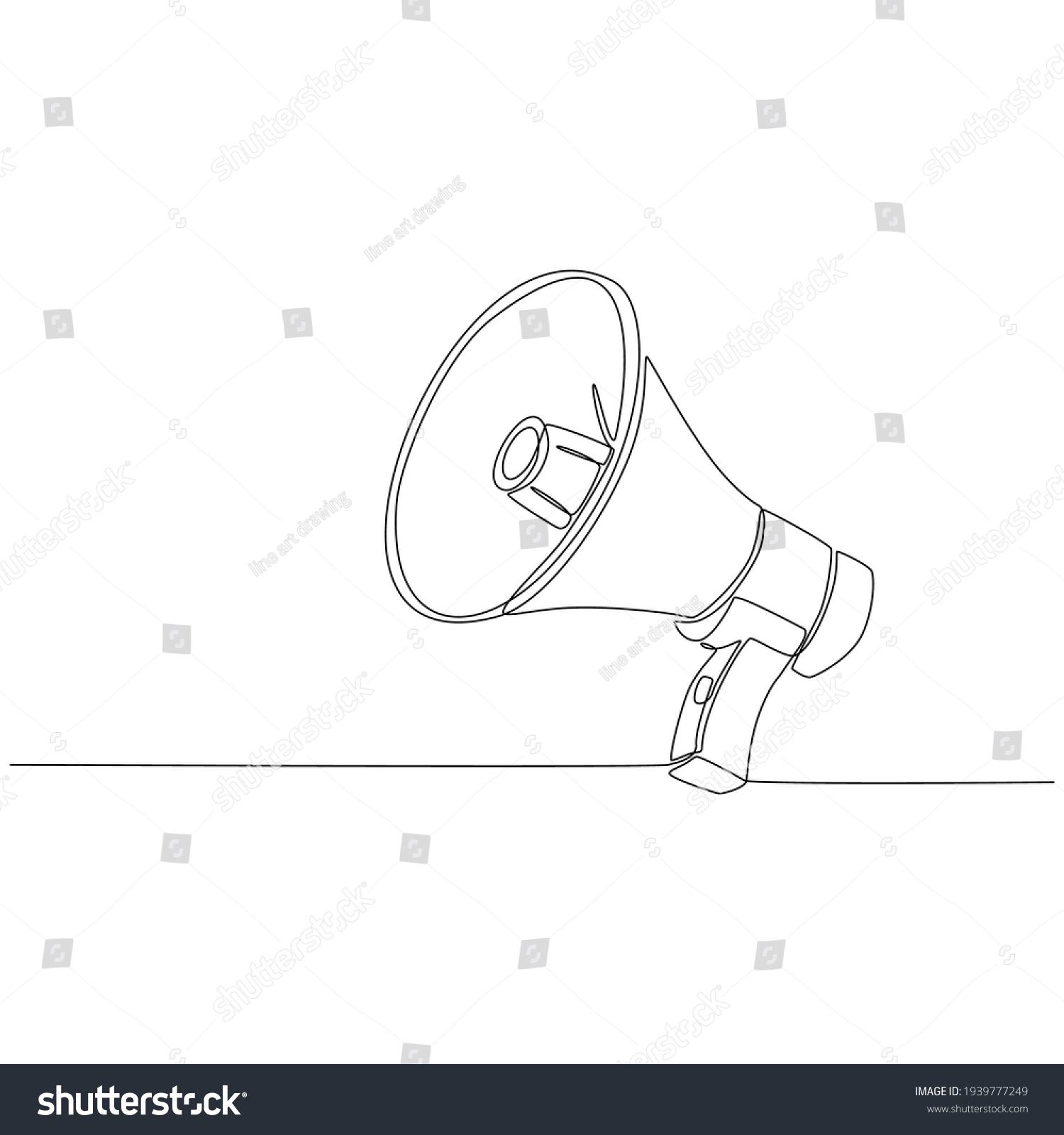 Continuous Line Drawing Speaker Vector Illustration Stock Vector ...