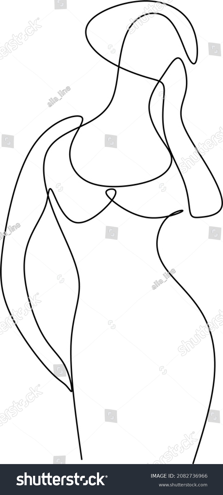 Continuous Line Drawing Woman Abstract Body Stock Vector Royalty Free 2082736966 Shutterstock 