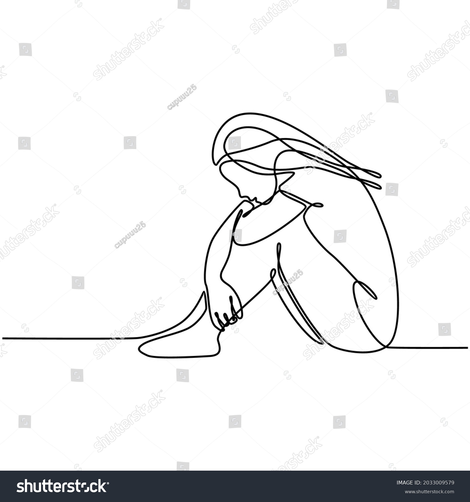 28,379 Sad woman drawing Images, Stock Photos & Vectors | Shutterstock