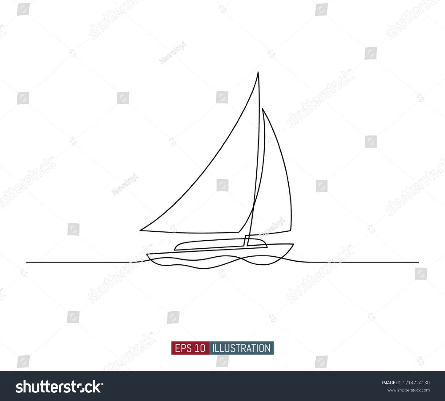 sailing yacht line drawing