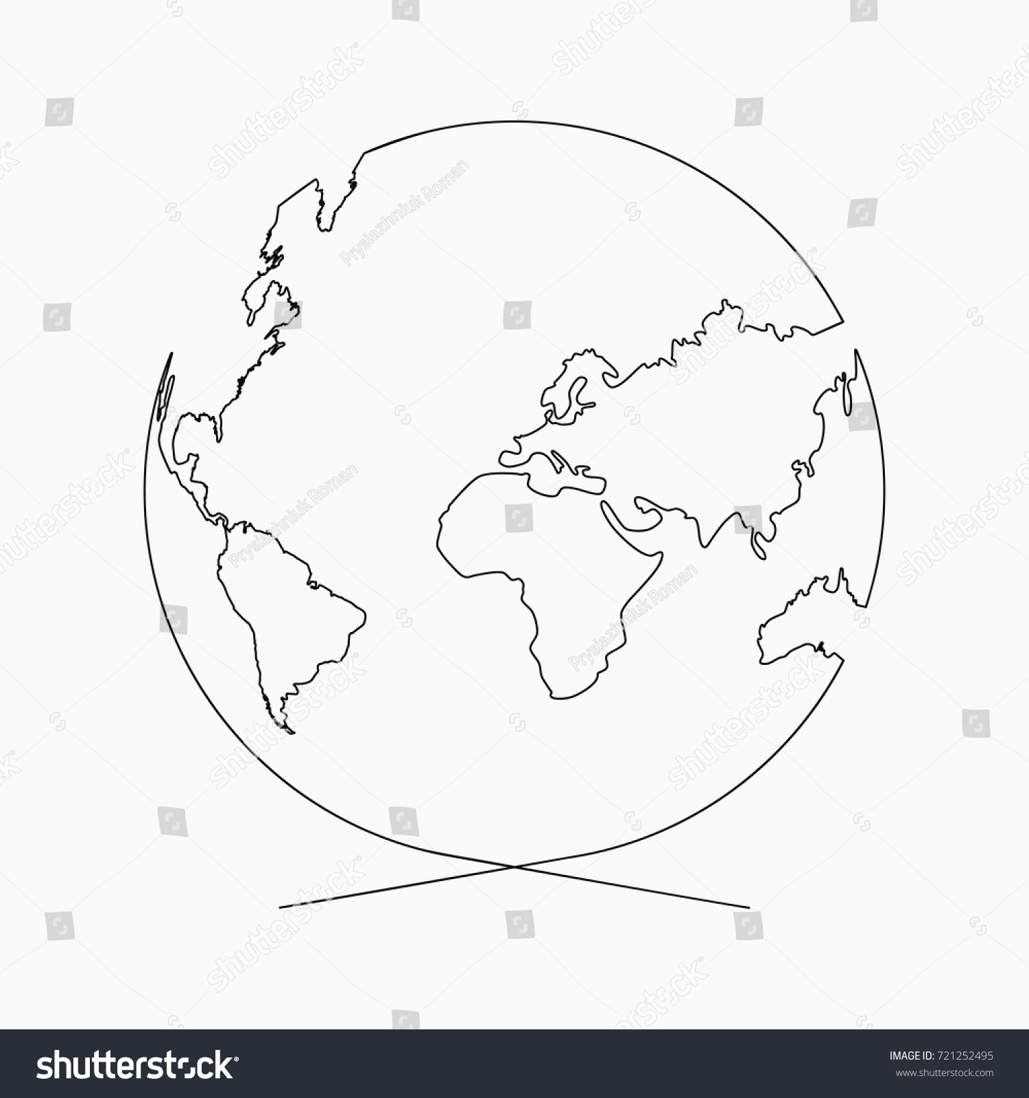 Continuous Line Globe Planet Earth One Stock Vector Royalty Free Continuous Line Globe Planet Earth One Stock Vector Royalty Free