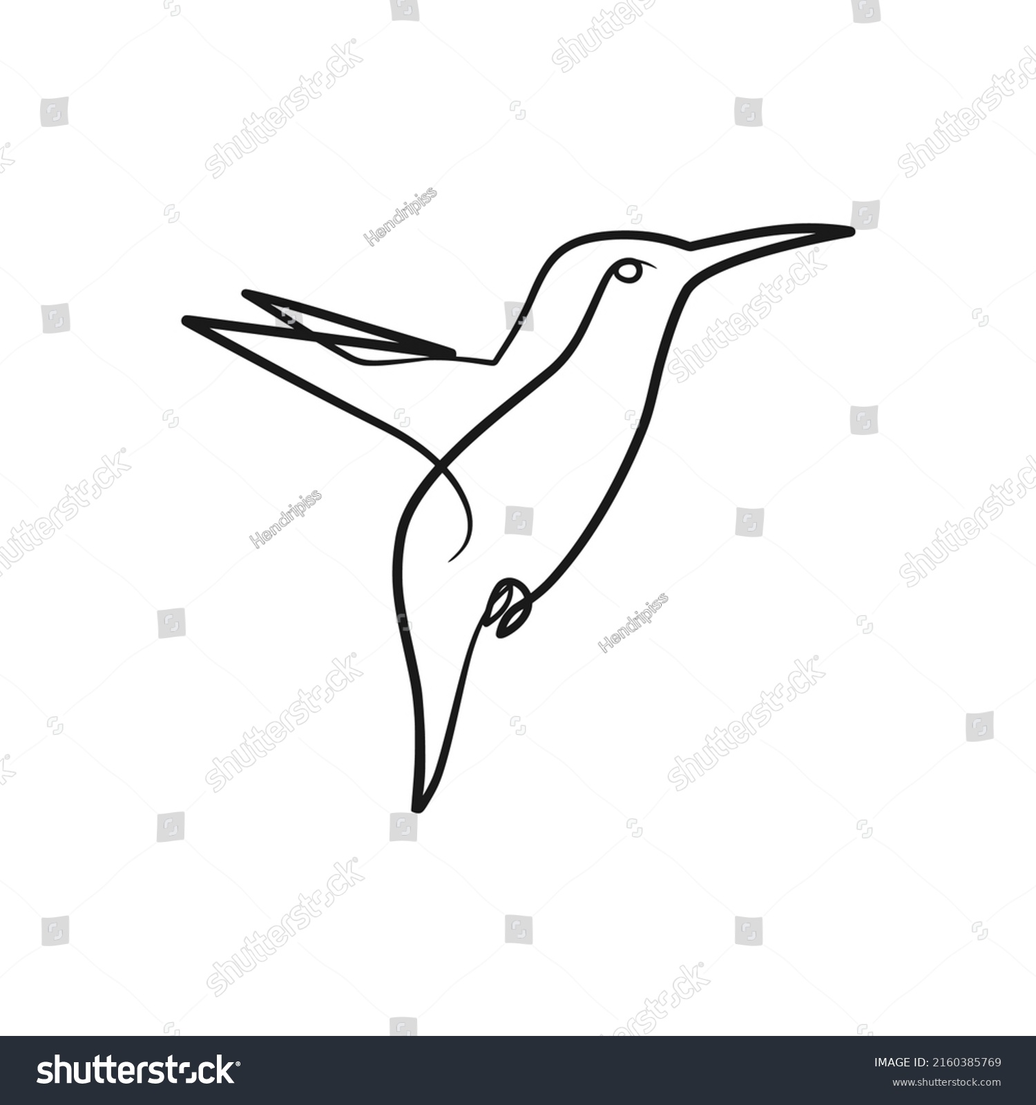 Continuous One Line Art Drawing Bird Stock Vector (Royalty Free ...