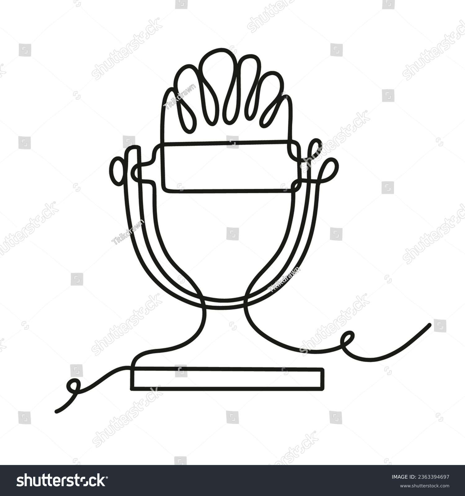black line art microphone design clip art preview