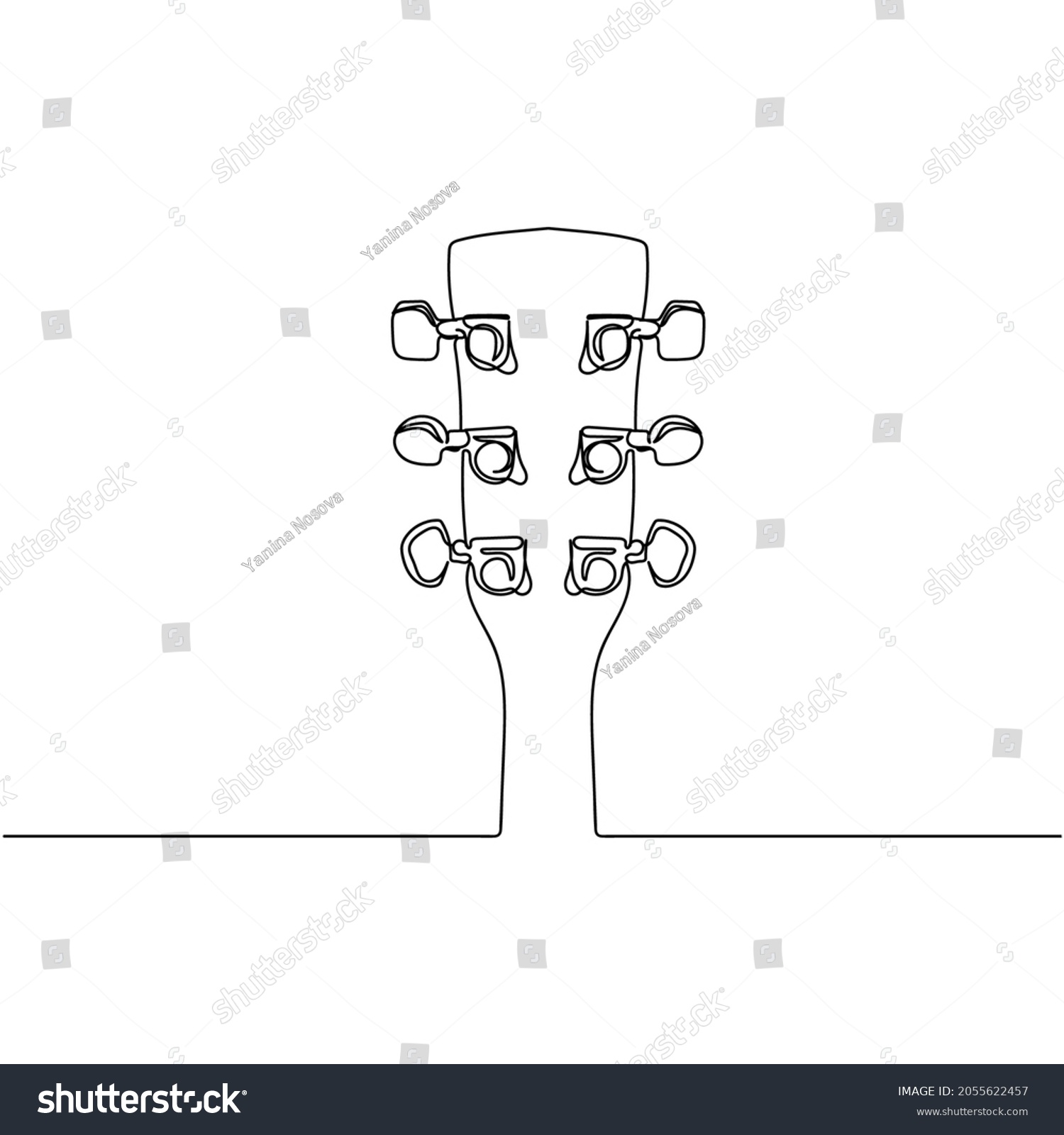 Continuous One Line Drawing Acoustic Guitar Stock Vector Royalty Free 2055622457 7111