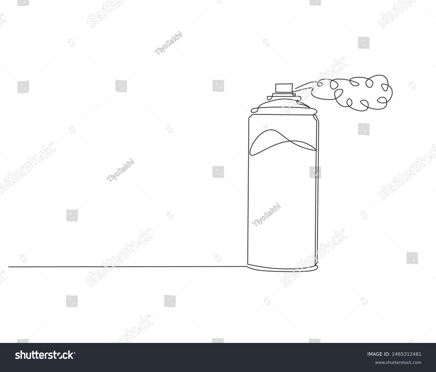 recommend clip art: Continuous one line drawing of aerosol sprayer paint. One line drawing illustration of spray can. Paint for graffiti concept continuous line art. Editable outline.