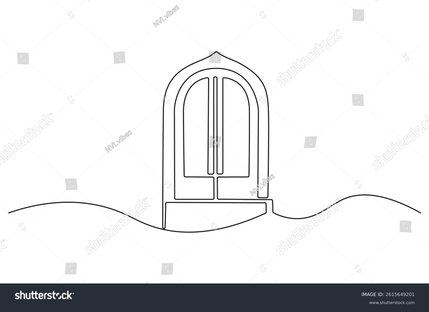 recommend clip art: Continuous one line drawing of Closed door. Single line drawing illustration of Classic closed door. Wooden Luxury concept vector art. Doodle line illustration.