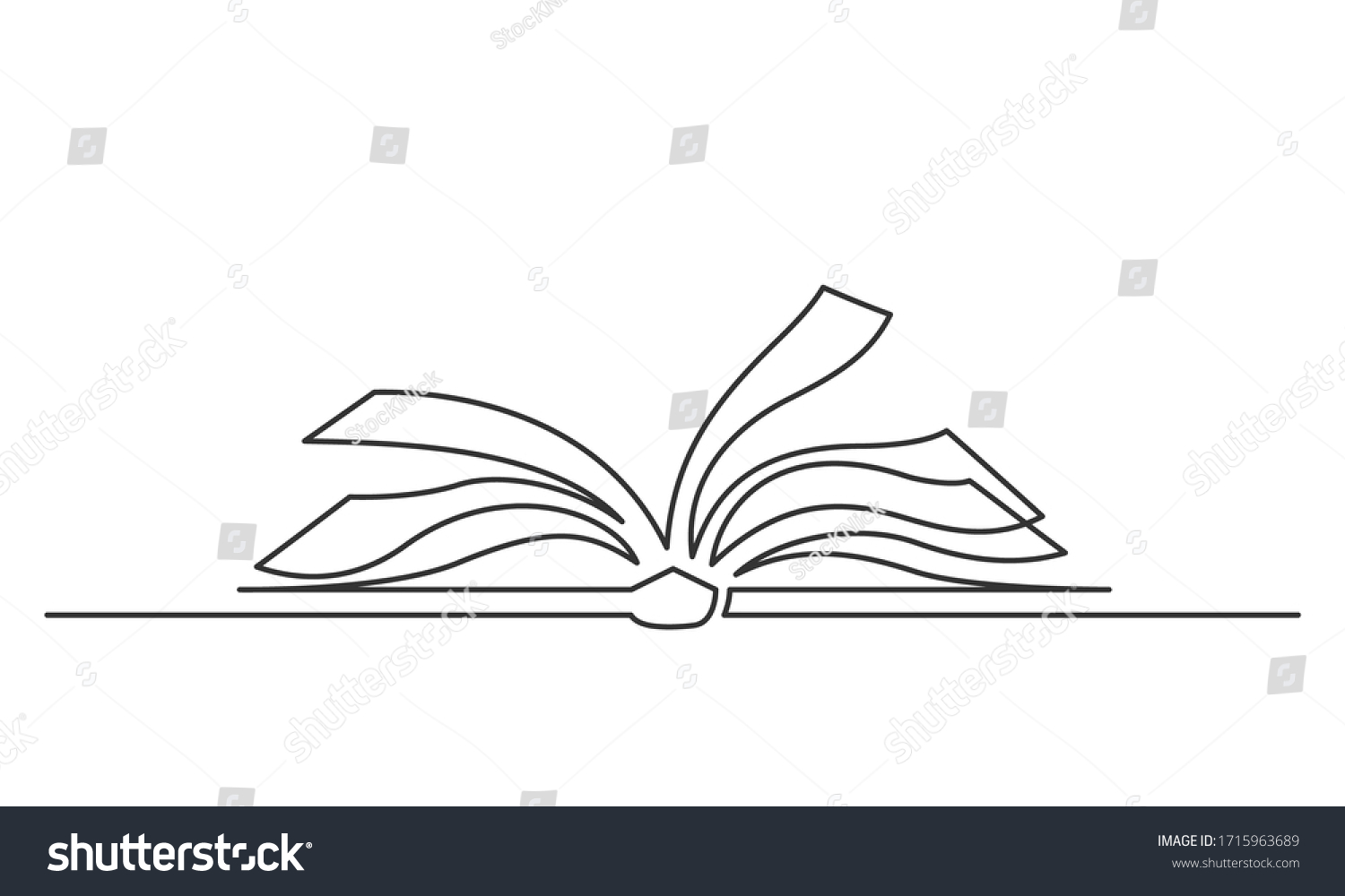 Continuous One Line Drawing Open Book Stock Vector Royalty Free Continuous One Line Drawing Open Book Stock Vector Royalty Free