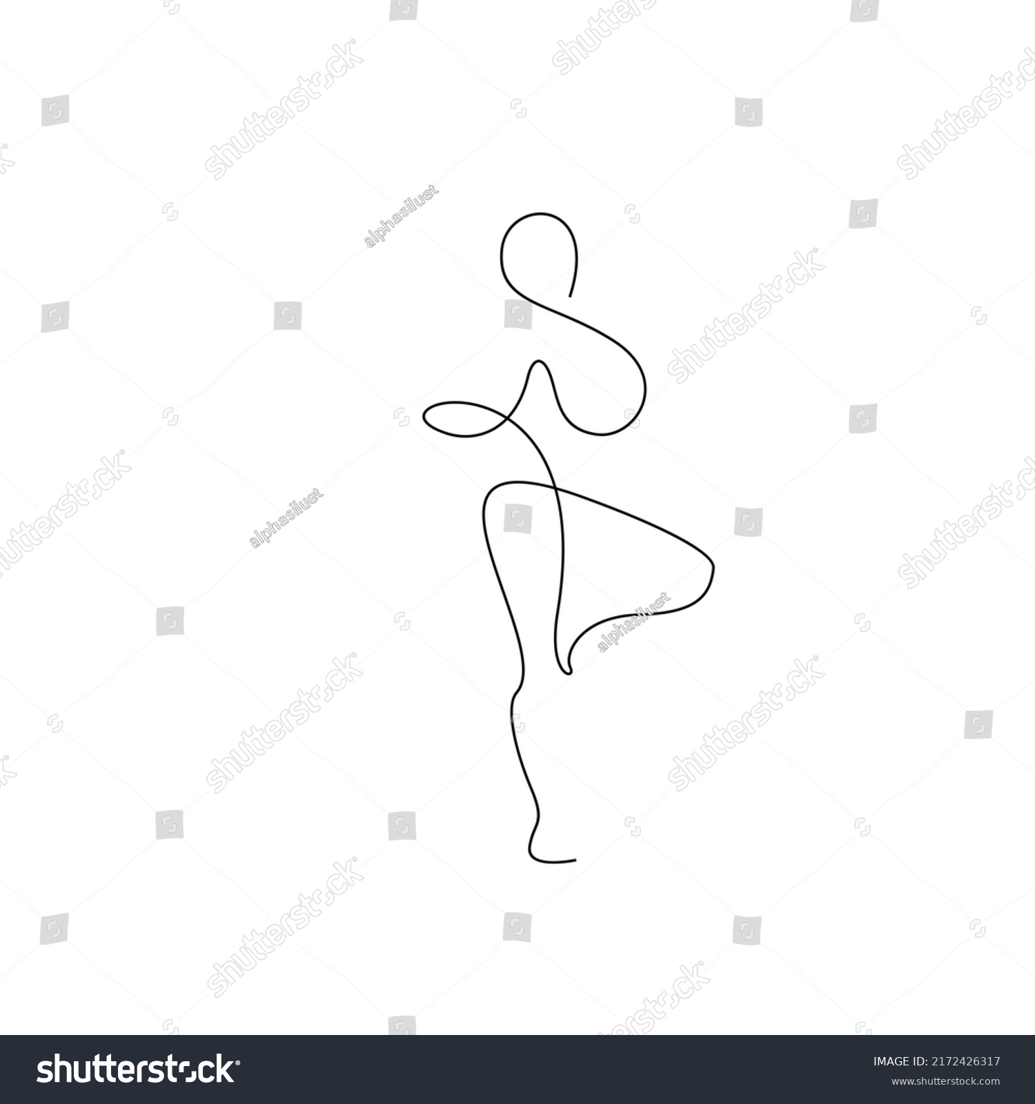 Continuous One Line Drawing Woman Sitting Stock Vector Royalty Free Shutterstock