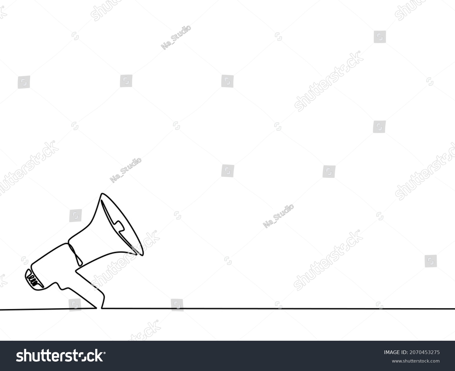 Continuously Draw Megaphone Lines Marketing Concept Stock Vector ...