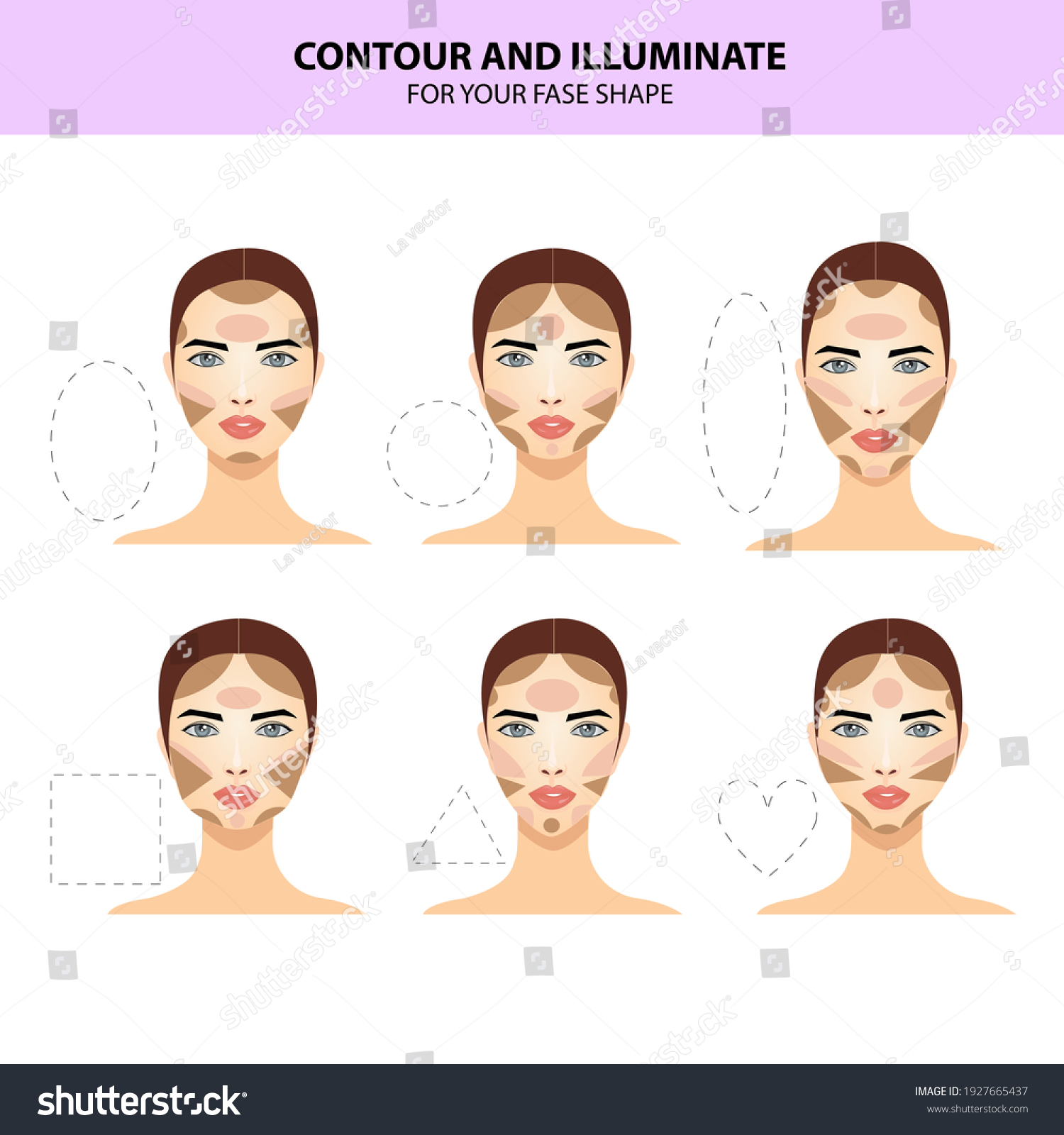 Contour Illuminate Your Face Shape Vector Stock Vector (Royalty Free ...