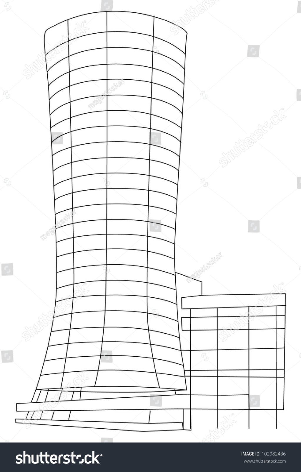 Contour Building Vector Contour Acchitecture Series Stock Vector ...