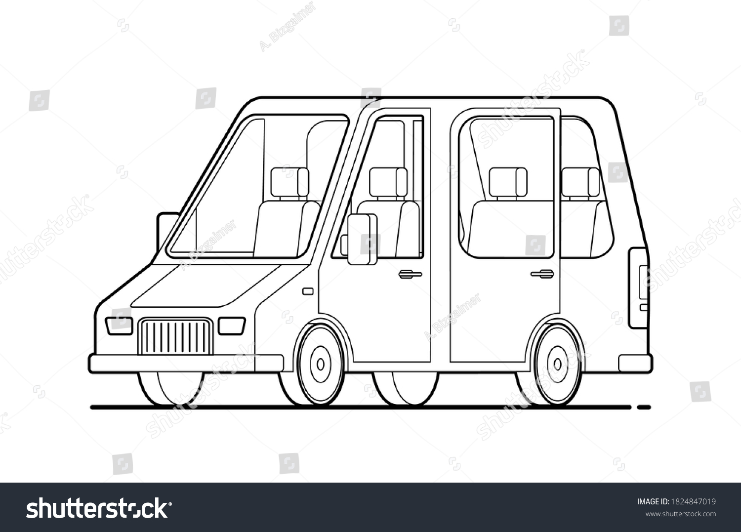 Contour Car Vector Template Line Picture Stock Vector Royalty Free