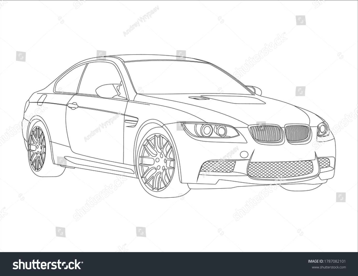 Contour Drawing Sports Coupe Bmw M3 Stock Vector Royalty Free 1787082101 Shutterstock