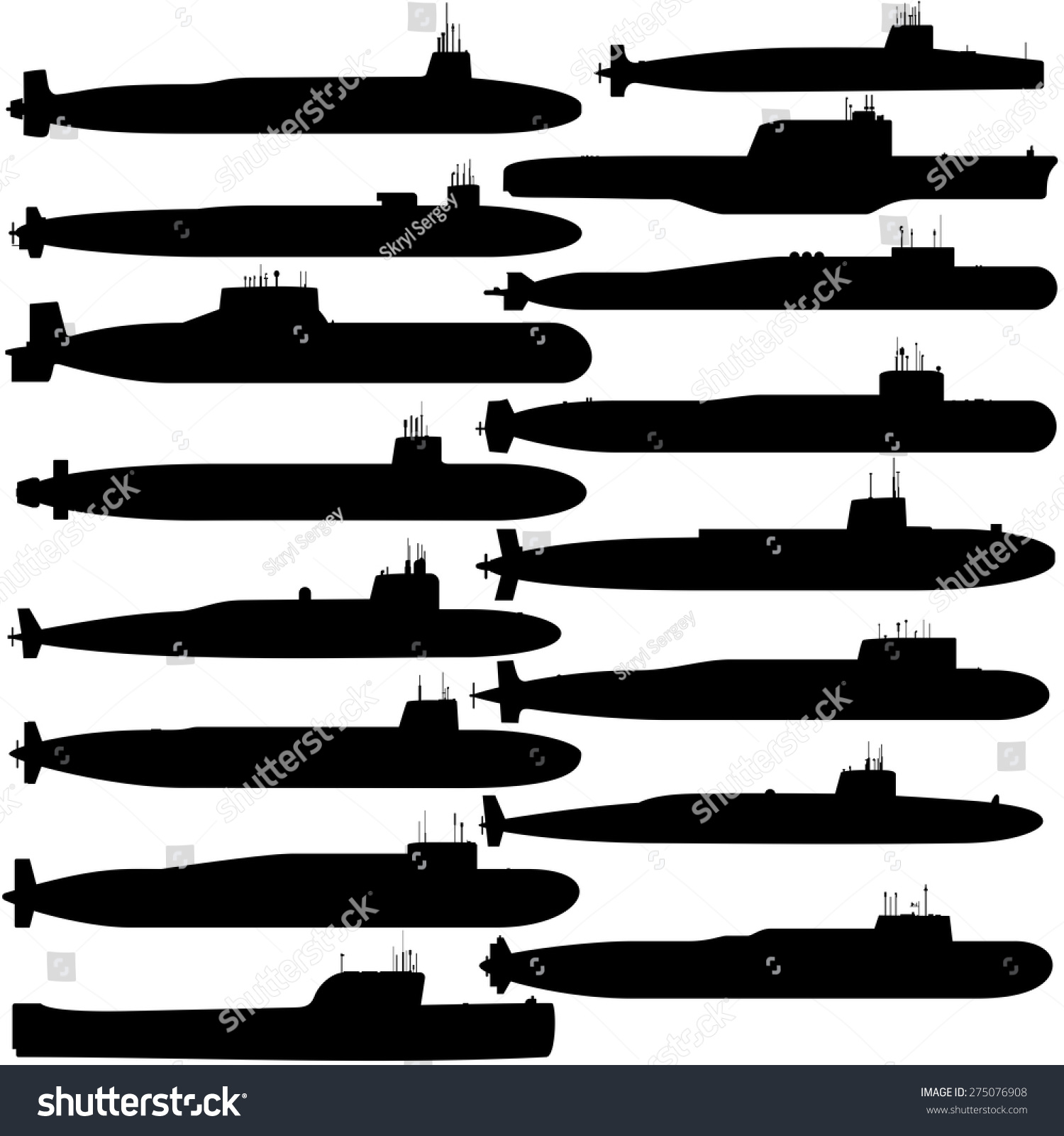 Contour Image Submarines Ballistic Missiles Illustration Stock Vector ...