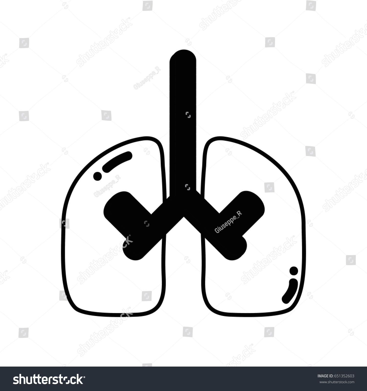 Contour Lungs Organ Anatomy Pulmonary Care Stock Vector (Royalty Free ...