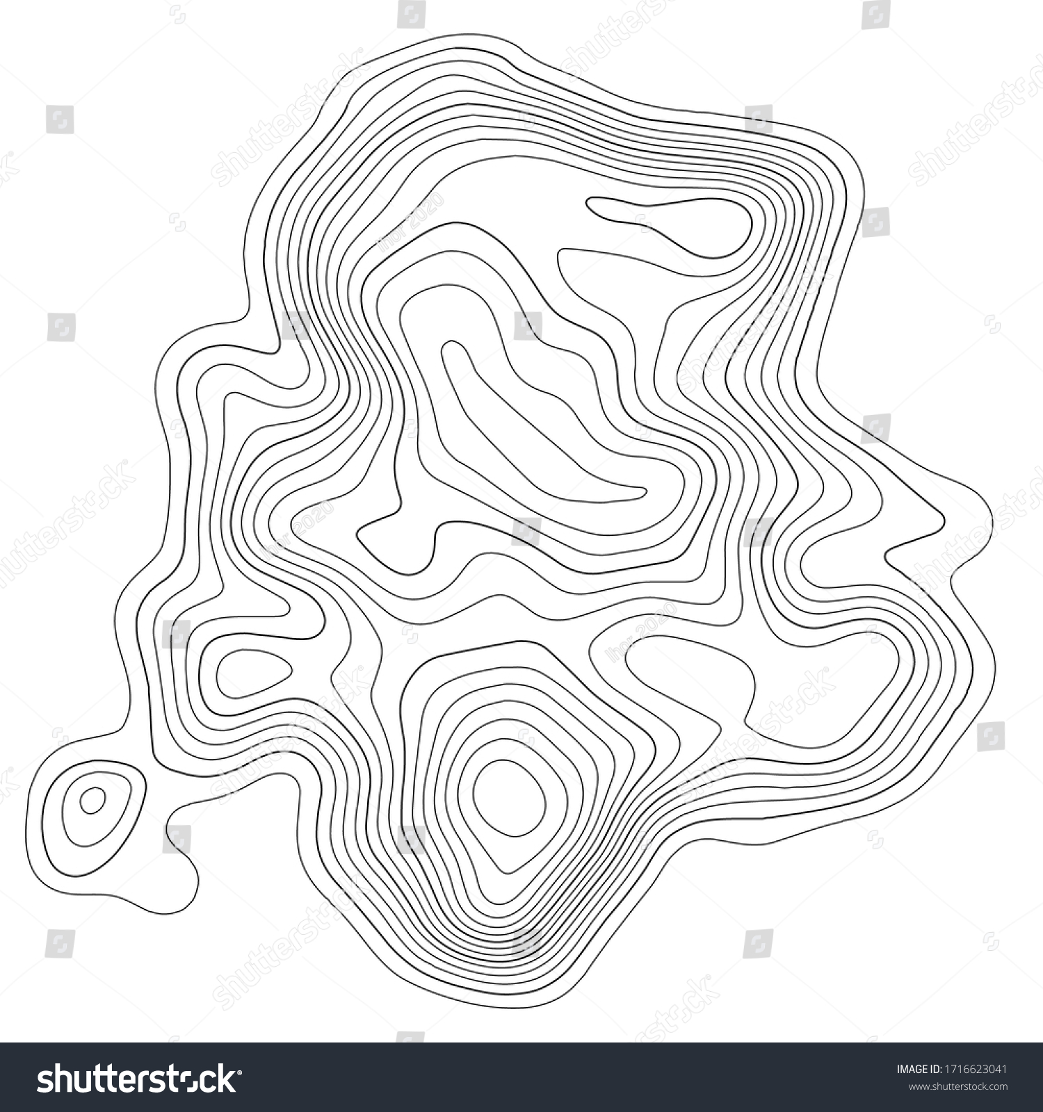 SVG of Contour topographic map. Geographic grid map background. Black lines on white background. Vector illustration. svg