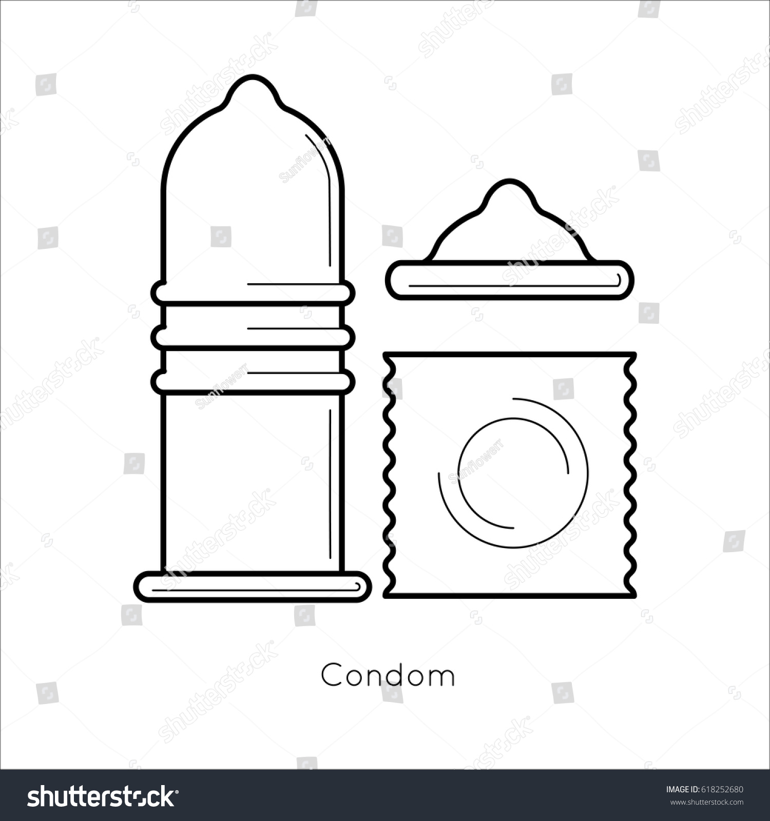 Contraception Method Condom Contraceptive Icons Set Stock Vector Royalty Free 618252680 0277