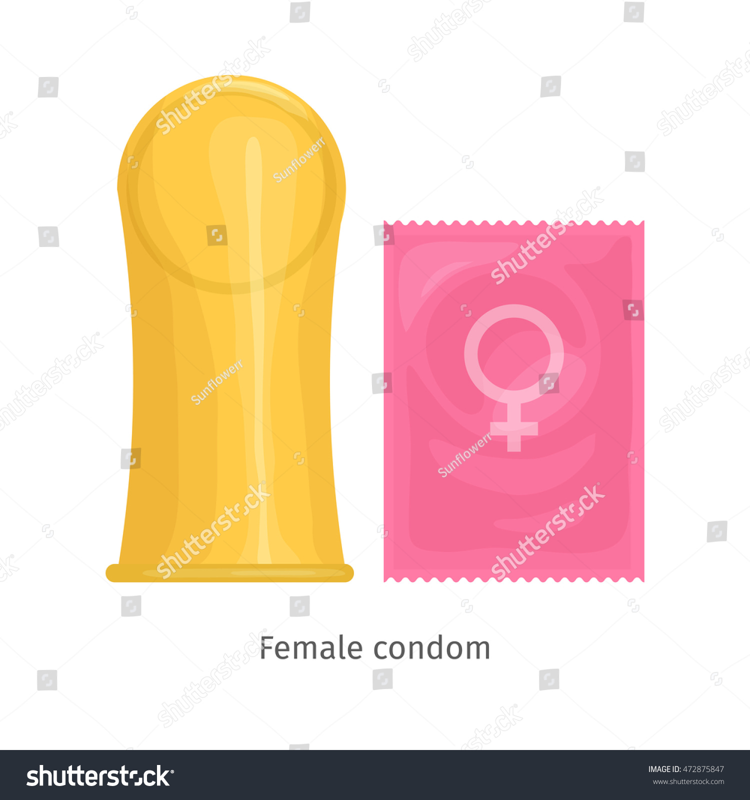Contraception Method Female Condom Woman Contraceptive Image Vectorielle De Stock Libre De