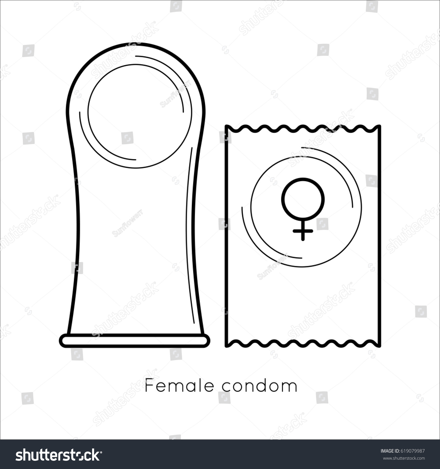 Contraception Method Female Condom Woman Contraceptive Stock Vector Royalty Free 619079987 1787