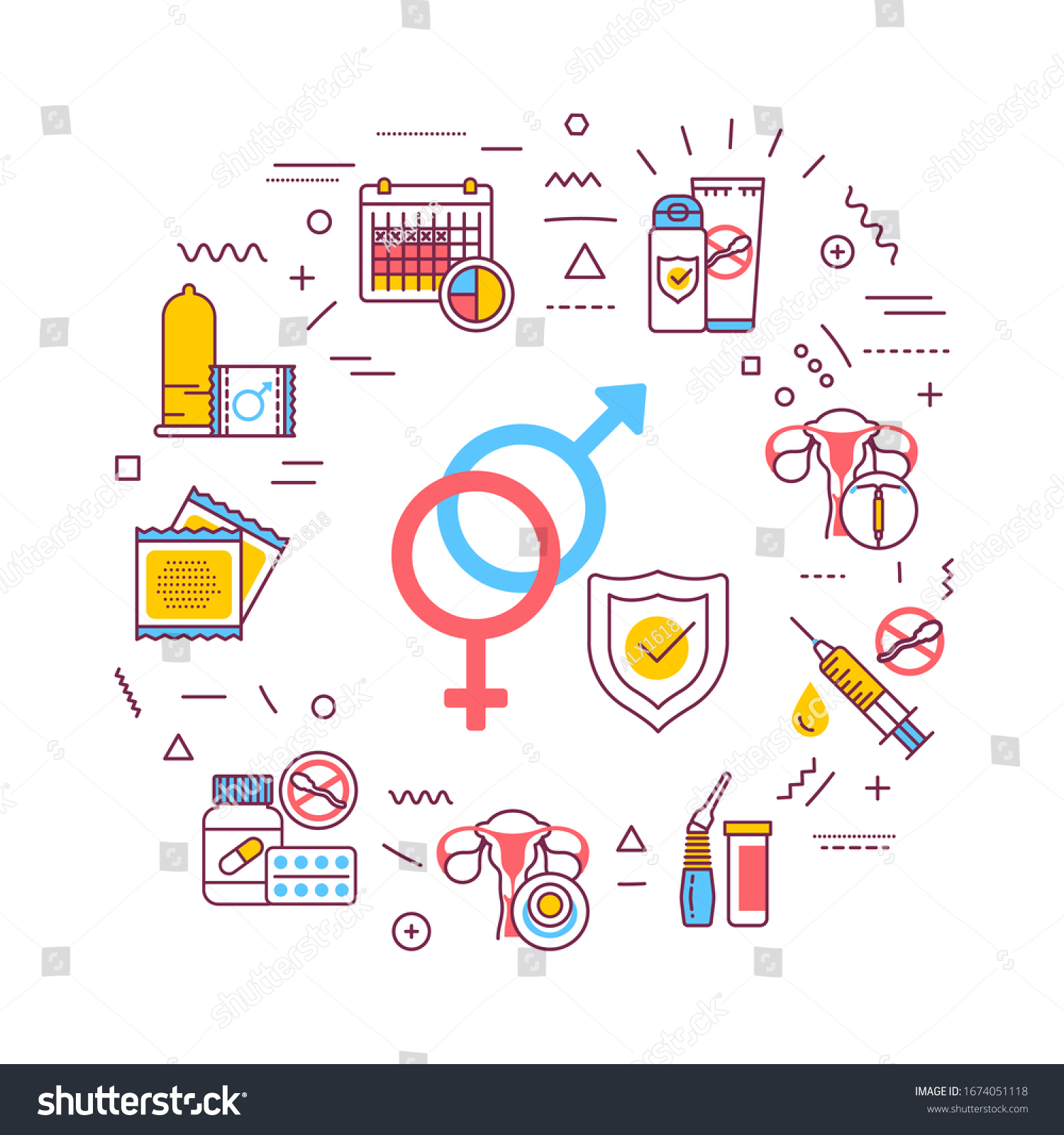 Contraceptive Web Banner Safety Sex Birth Stock Vector Royalty Free