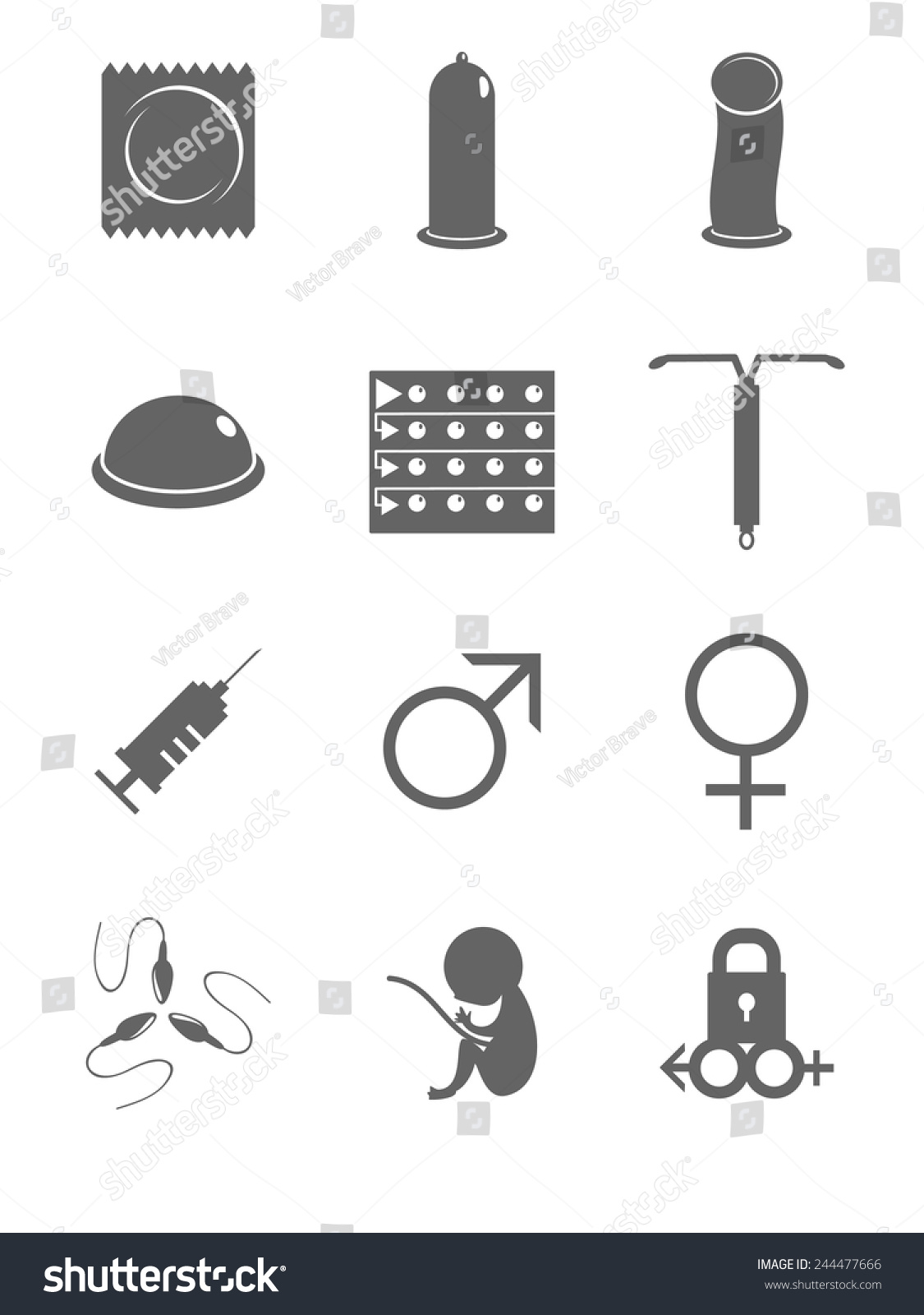 Anticonceptivos Hombre Mujer Iconos Sexuales Ilustraciones Vector De Stock Libre De 2983