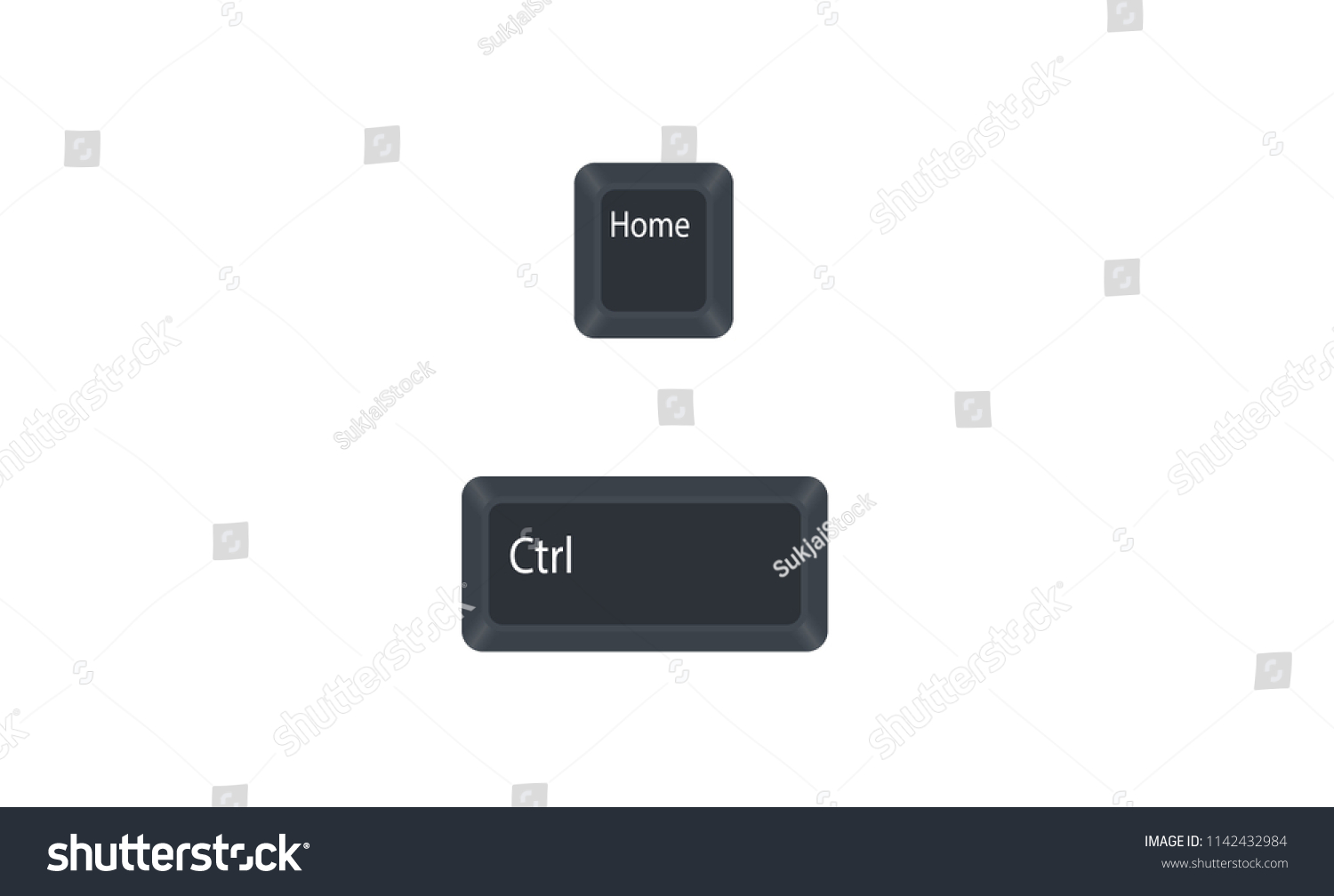 Control Ctrl Home Computer Key Button Stock Vector Royalty Free