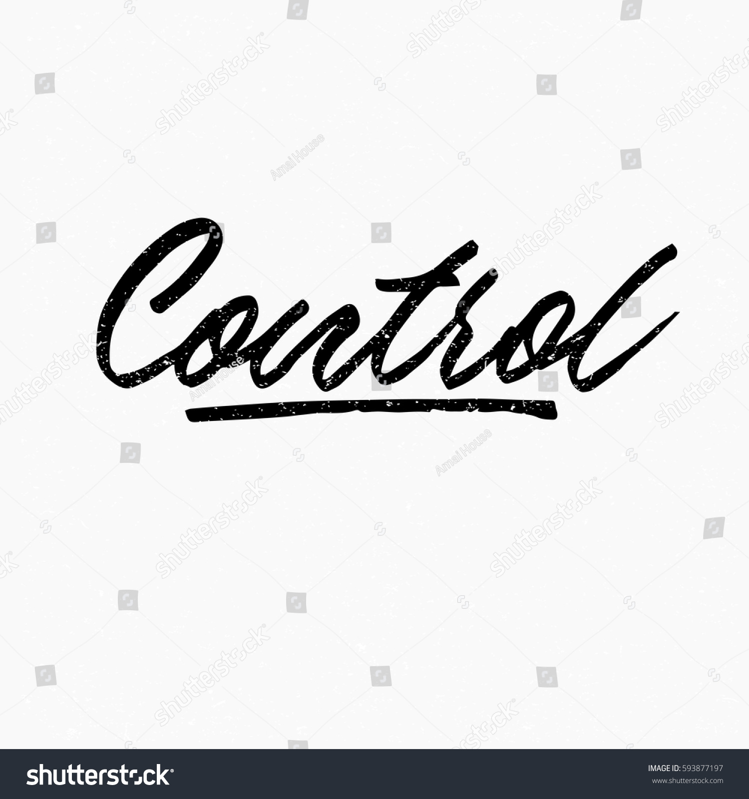 Control Ink Hand Lettering Modern Brush Stock Vector Royalty Free