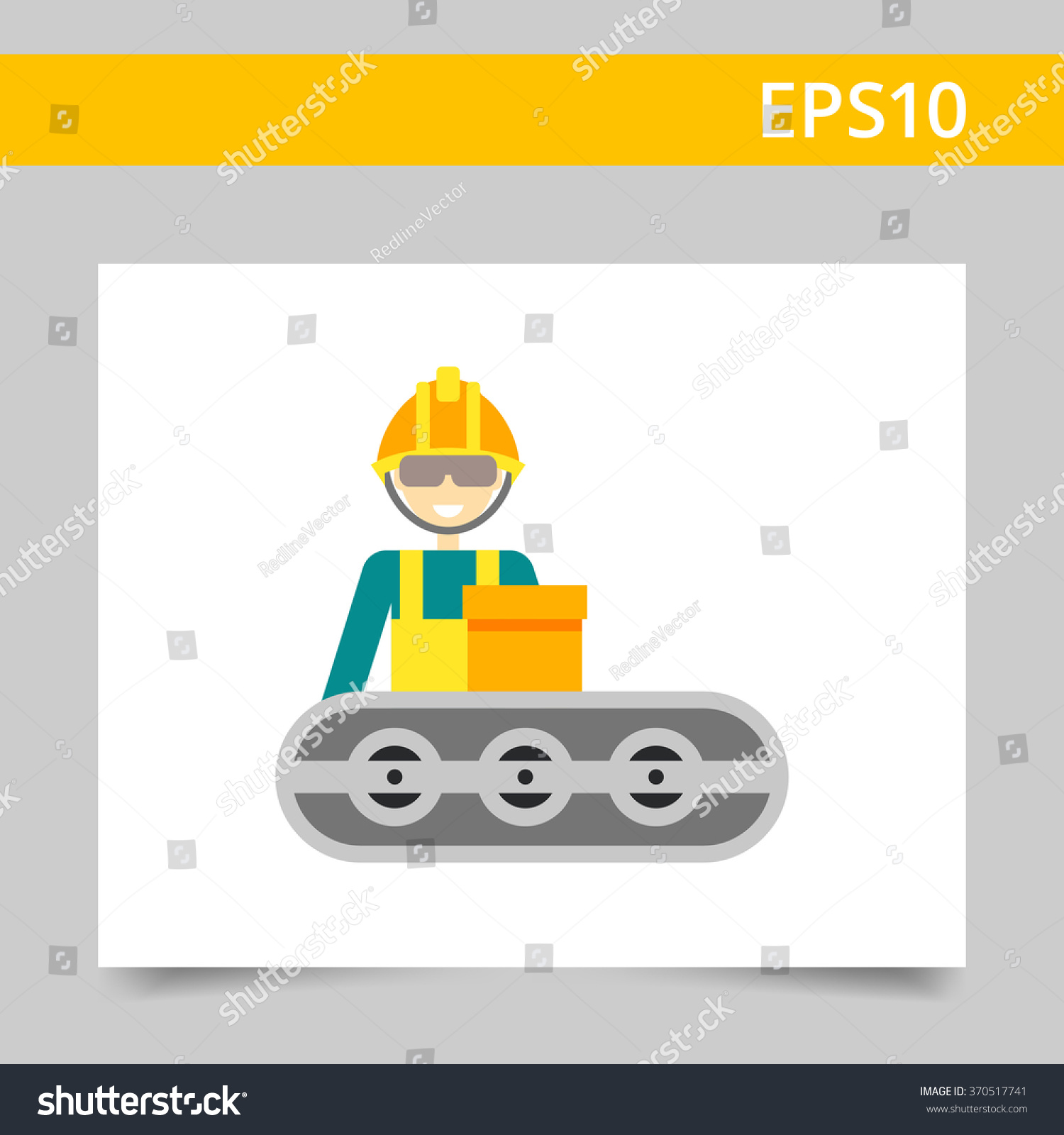 Conveyor Belt Operator Work Stock Vector (Royalty Free) 370517741