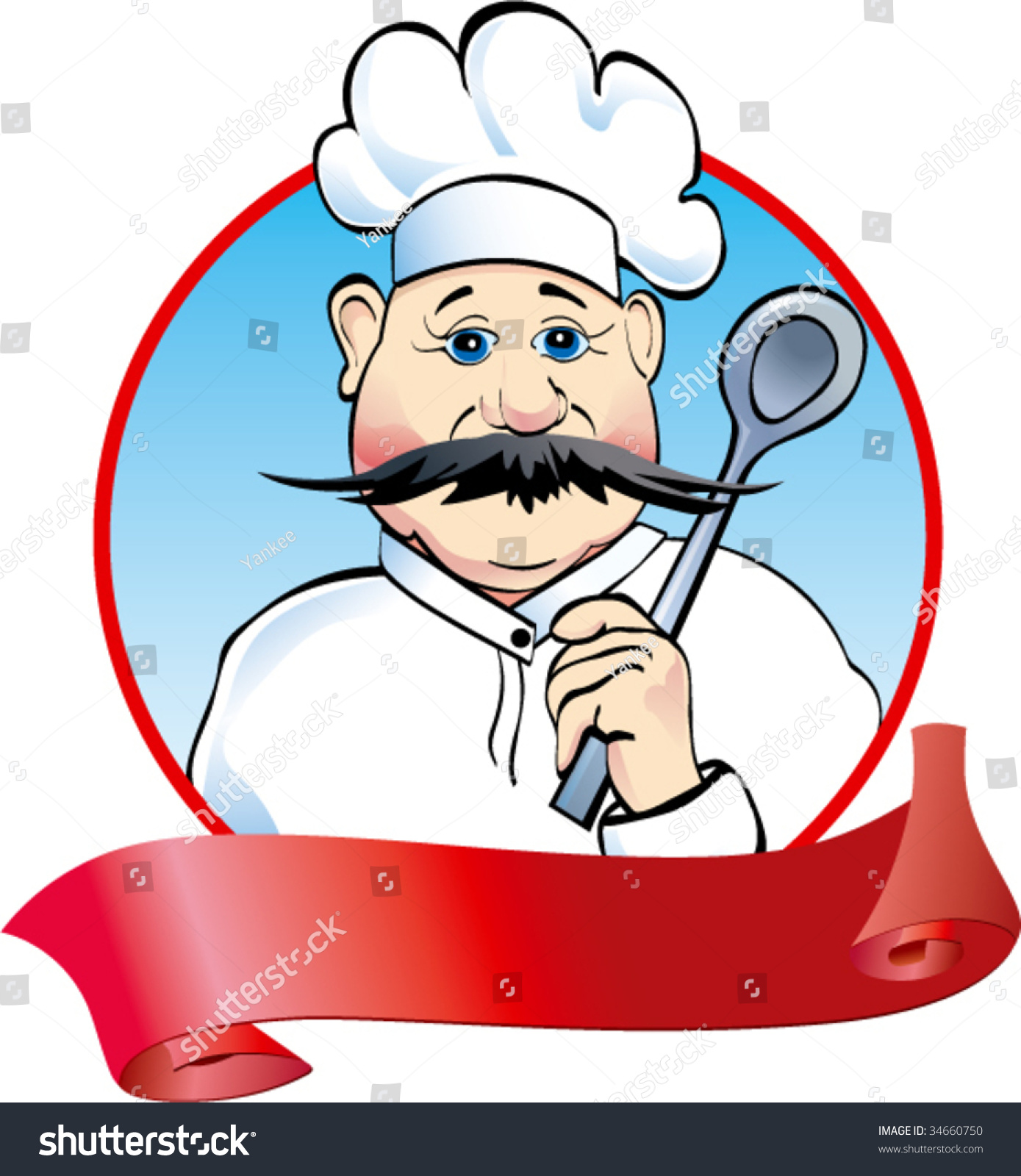 Cook With Spoon And Ribbon Stock Vector Illustration 34660750 ...