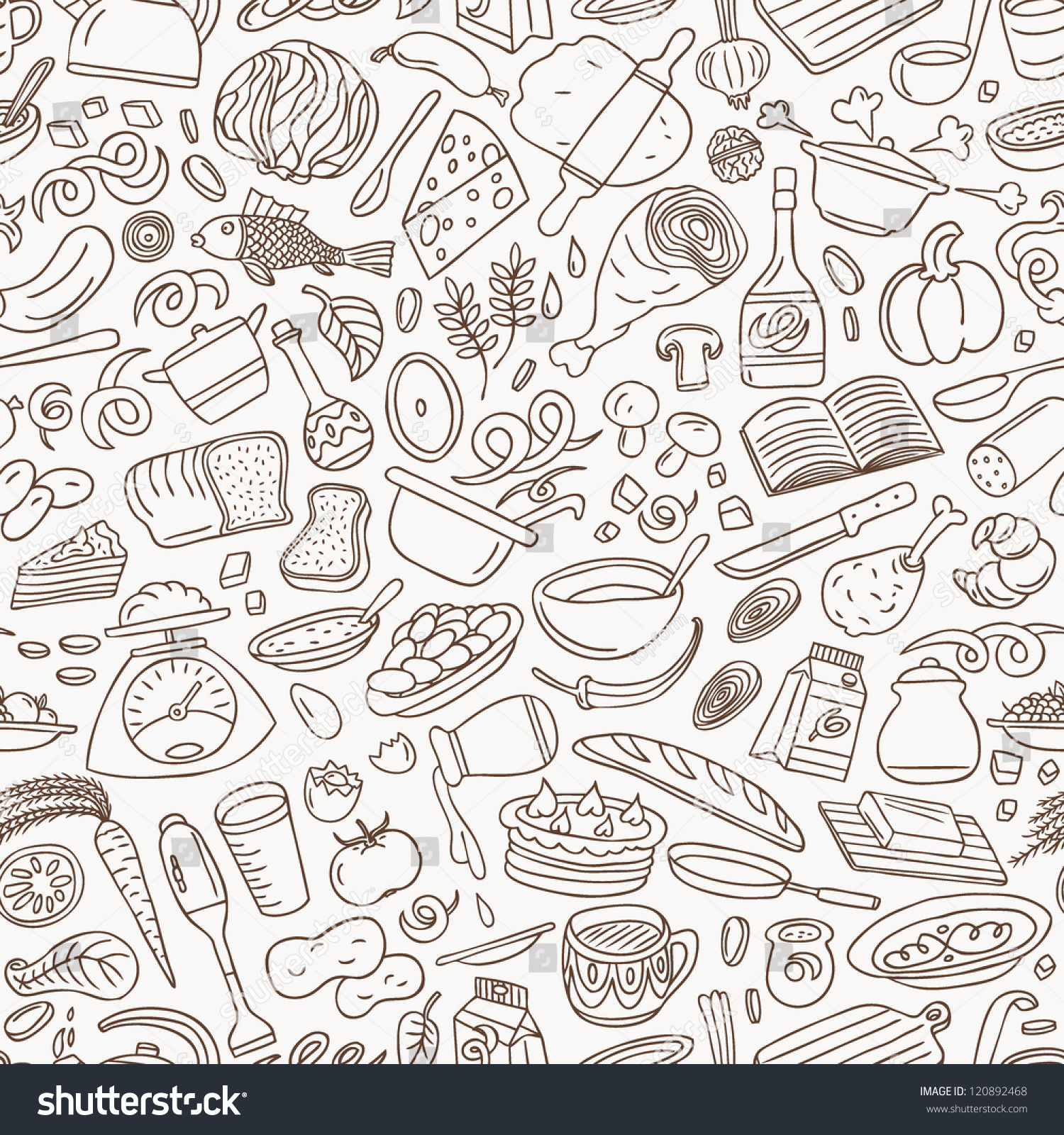 Cookery - Seamless Background Stock Vector Illustration 120892468 ...