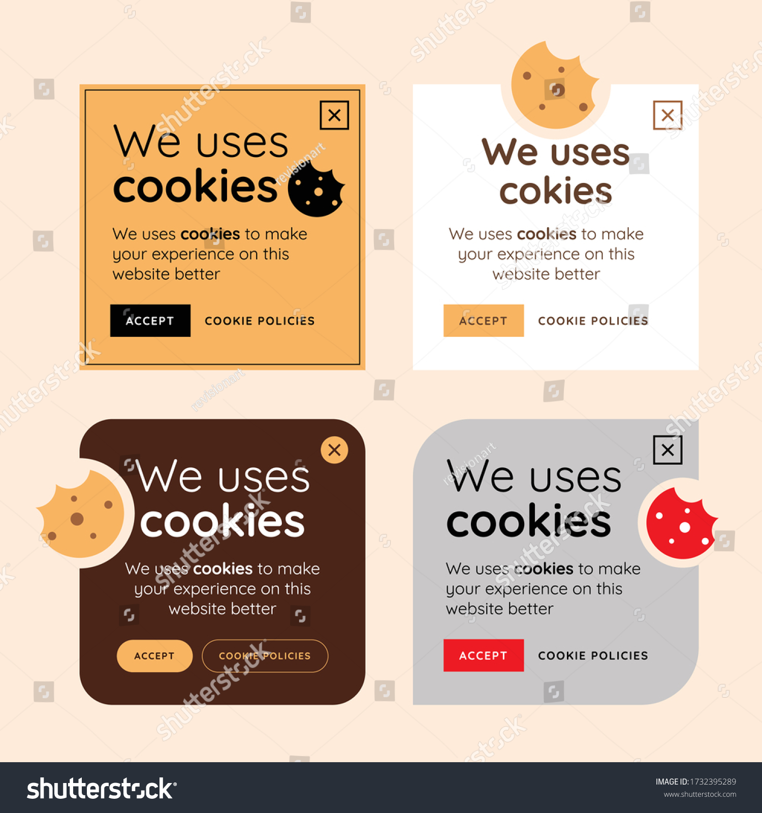 SVG of Cookie Consent Popup Design Templates svg
