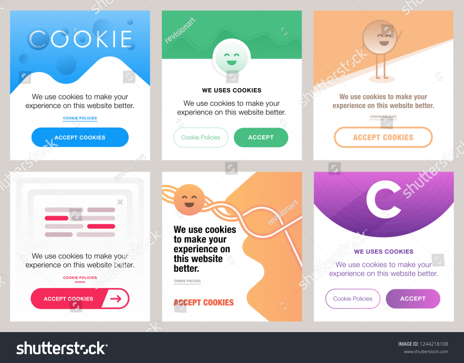 SVG of Cookie Consent Popup Design Vector Template svg