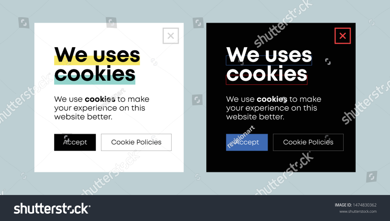 SVG of Cookie Consent Popup Design. Vector Template svg