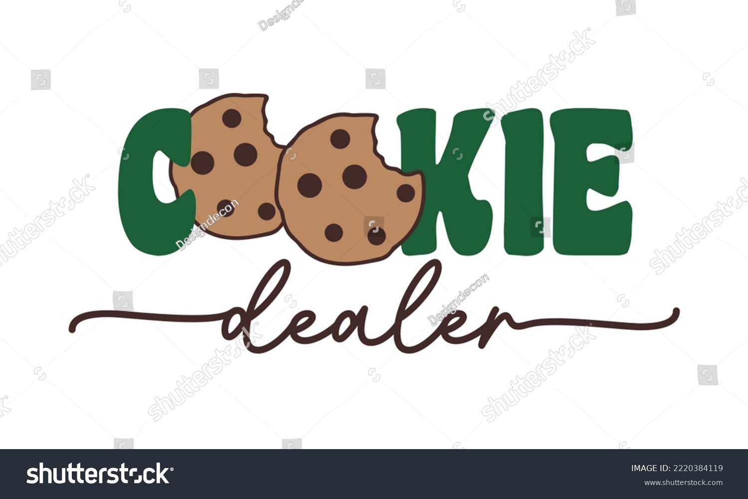 SVG of Cookie Dealer Girl scout cookies quote retro typography sublimation SVG on white background svg