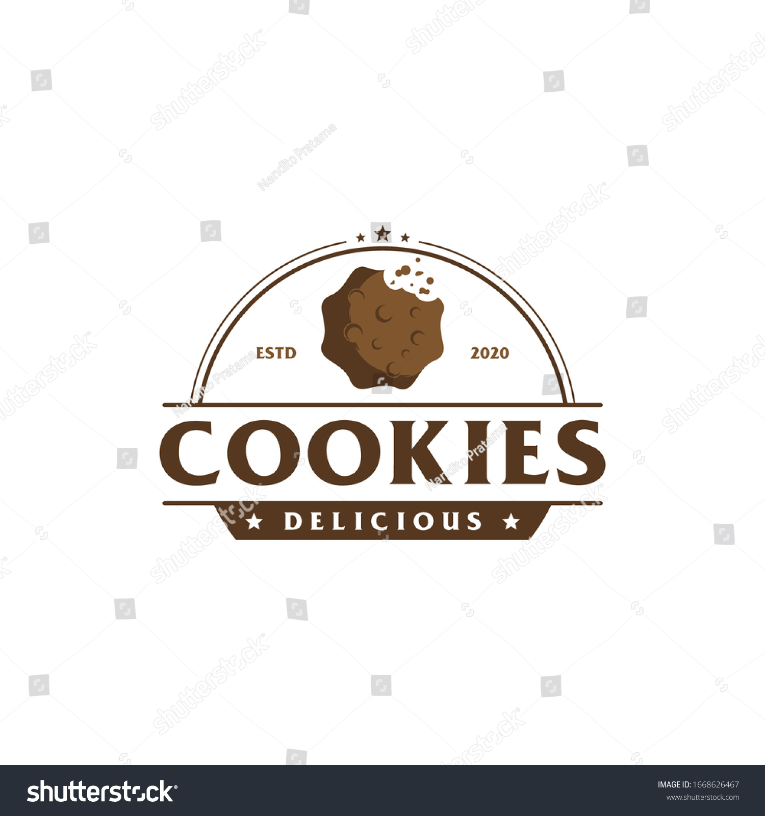 Cookies Biscuit Badge Logo Design Stock Vector (Royalty Free ...