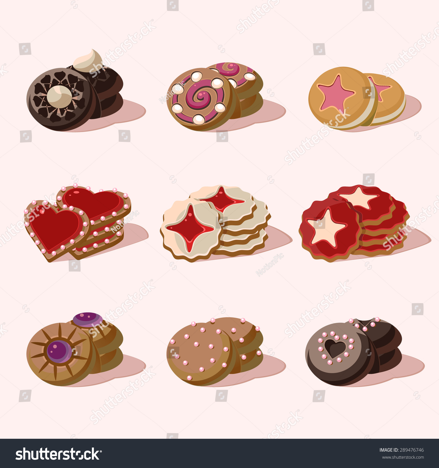 Cookies Set Cartoon Vector Food Icons Stock Vector (Royalty Free ...