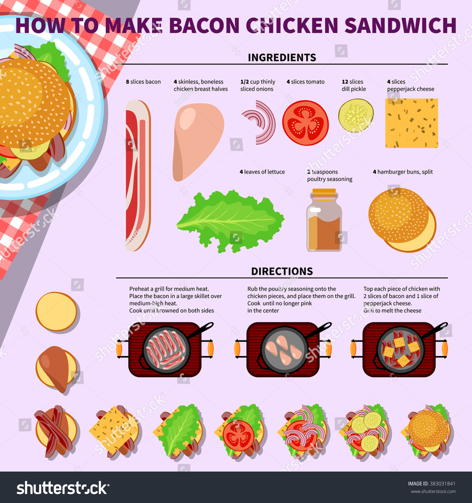 Cooking Infographics Step By Step Recipe Stock Vector Royalty Free 383031841 Shutterstock 0036