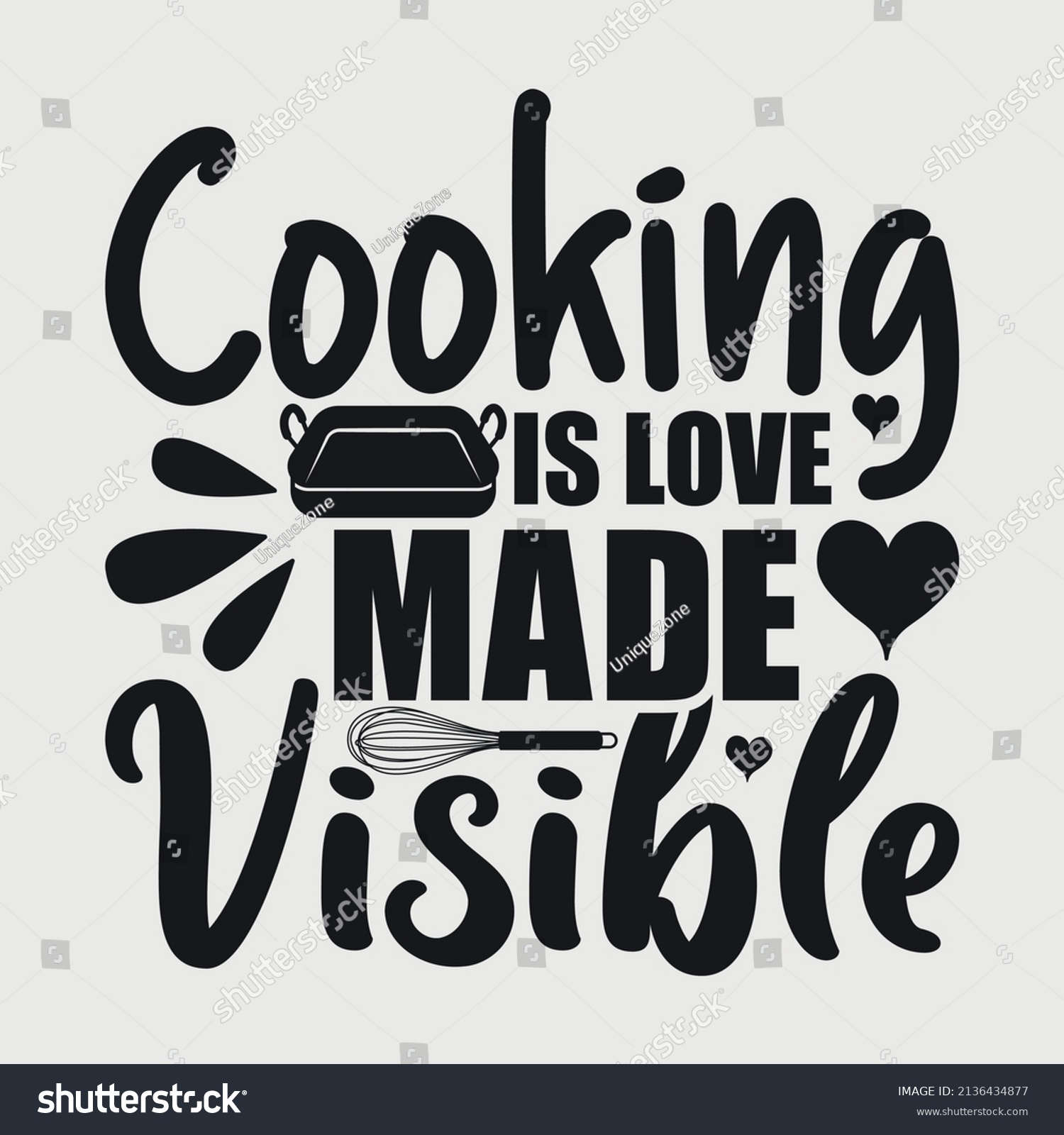 Cooking Love Made Visible Typography Vector Stock Vector (Royalty Free ...