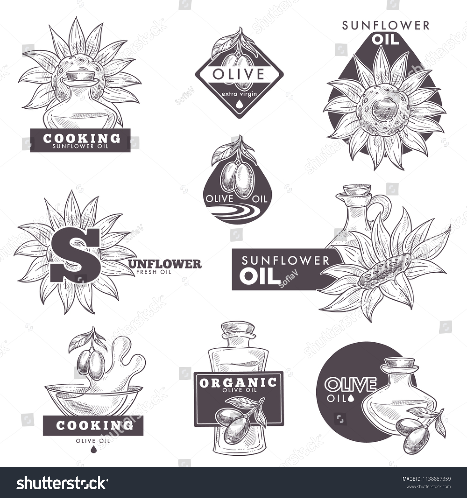 Cooking Oil Vector Sketch Icons: เวกเตอร์สต็อก (ปลอดค่าลิขสิทธิ์ ...