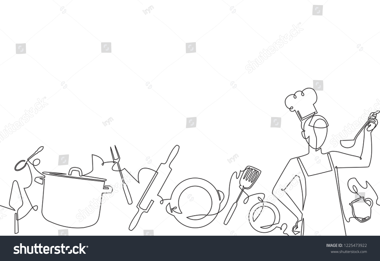 3,807 Continuous line cooking Images, Stock Photos & Vectors | Shutterstock