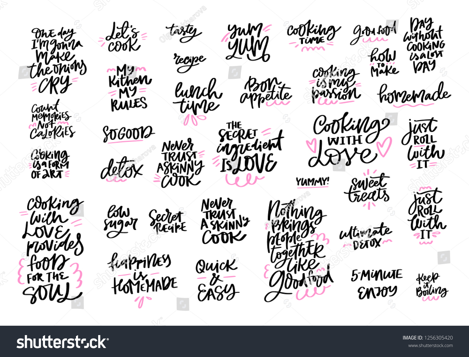 Cooking Slogans Handwritten Black Lettering Set Stock Vector Royalty cooking-slogans-handwritten-black-lettering-set-stock-vector-royalty