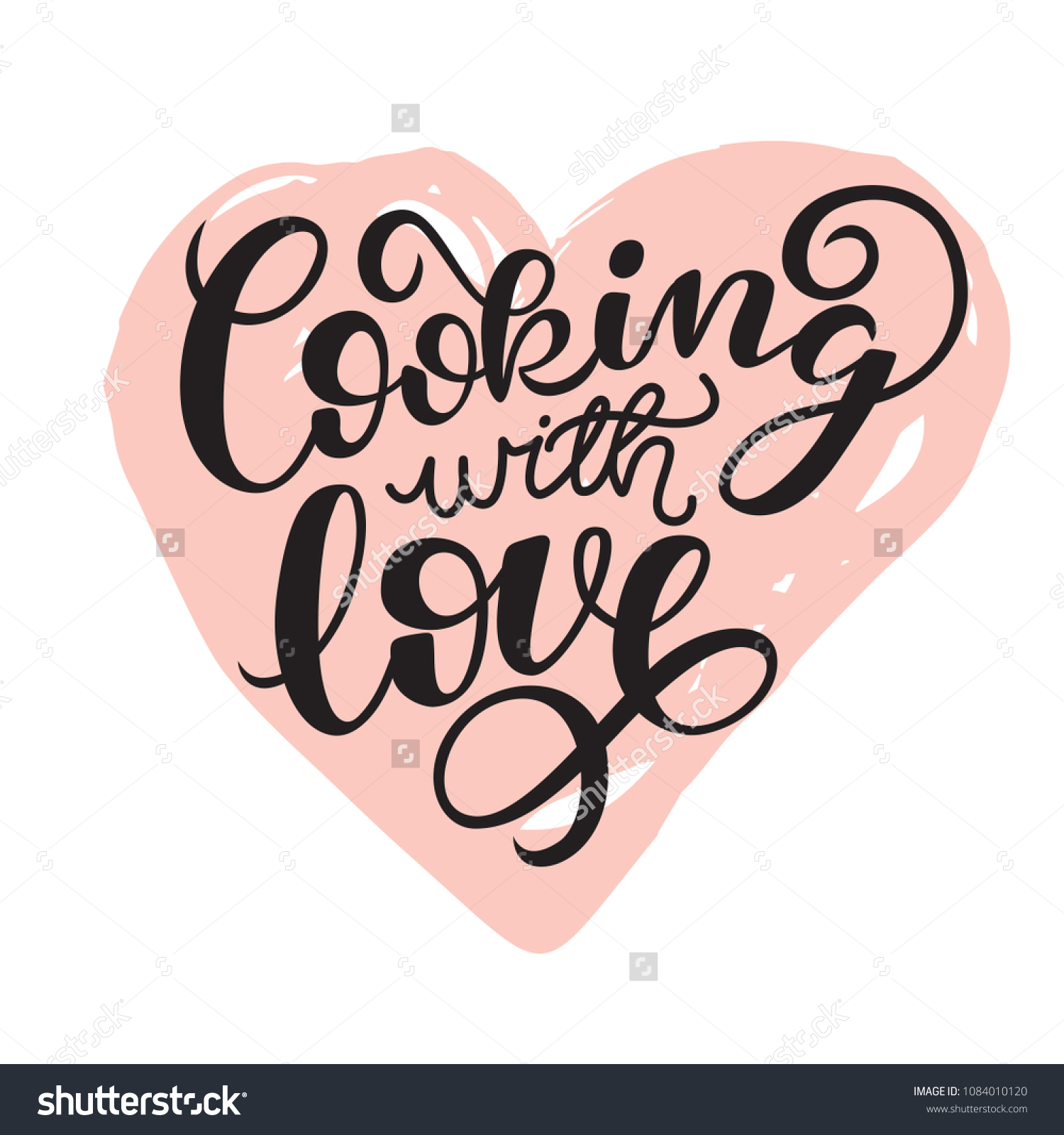 Cooking Love Handwritten Card Printable Quote Stock Vector (Royalty ...