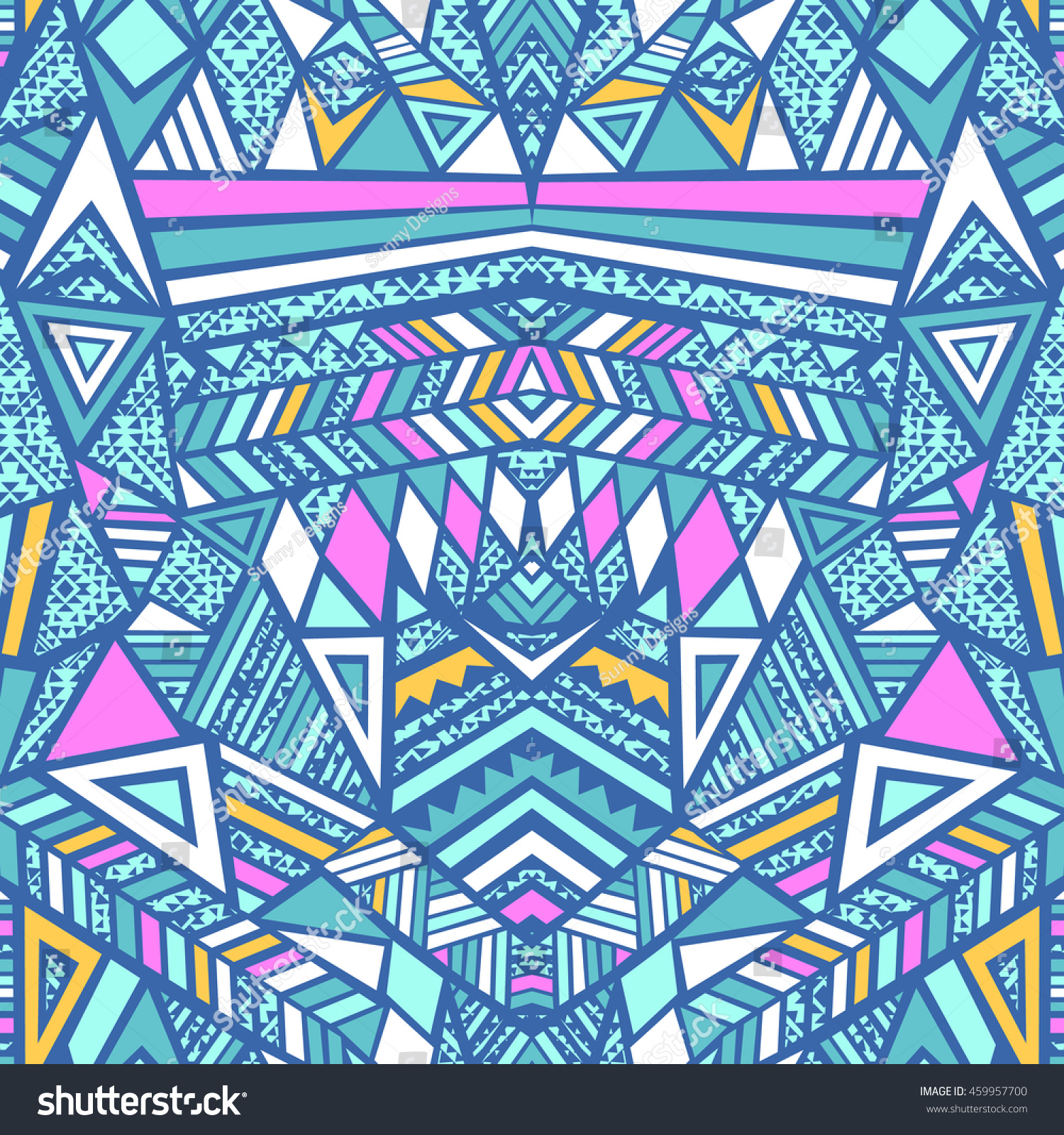 Cool Abstract Triangle Geometric Print Seamless Stock Vector (Royalty