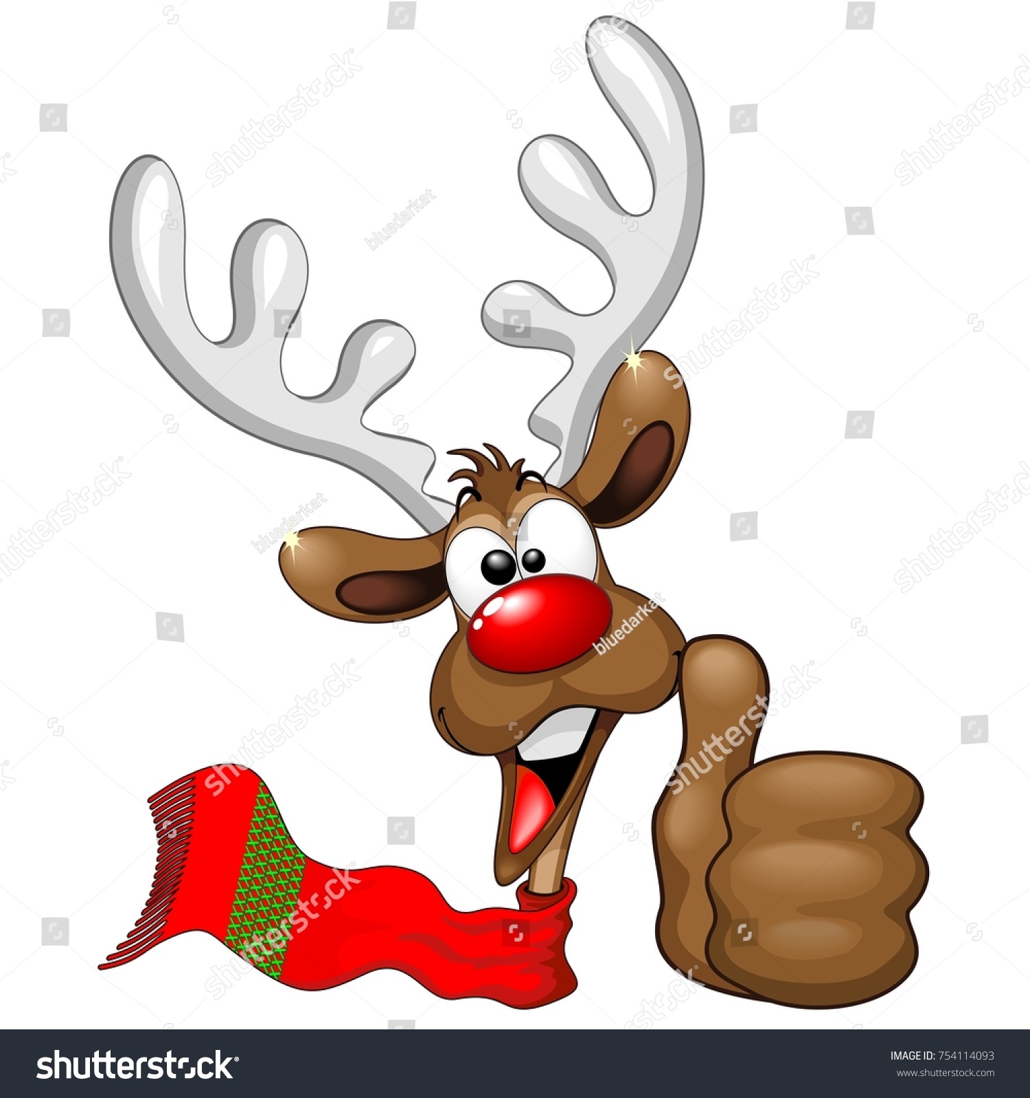 Cool Happy Christmas Reindeer Cartoon Character Stock Vector 754114093 ...