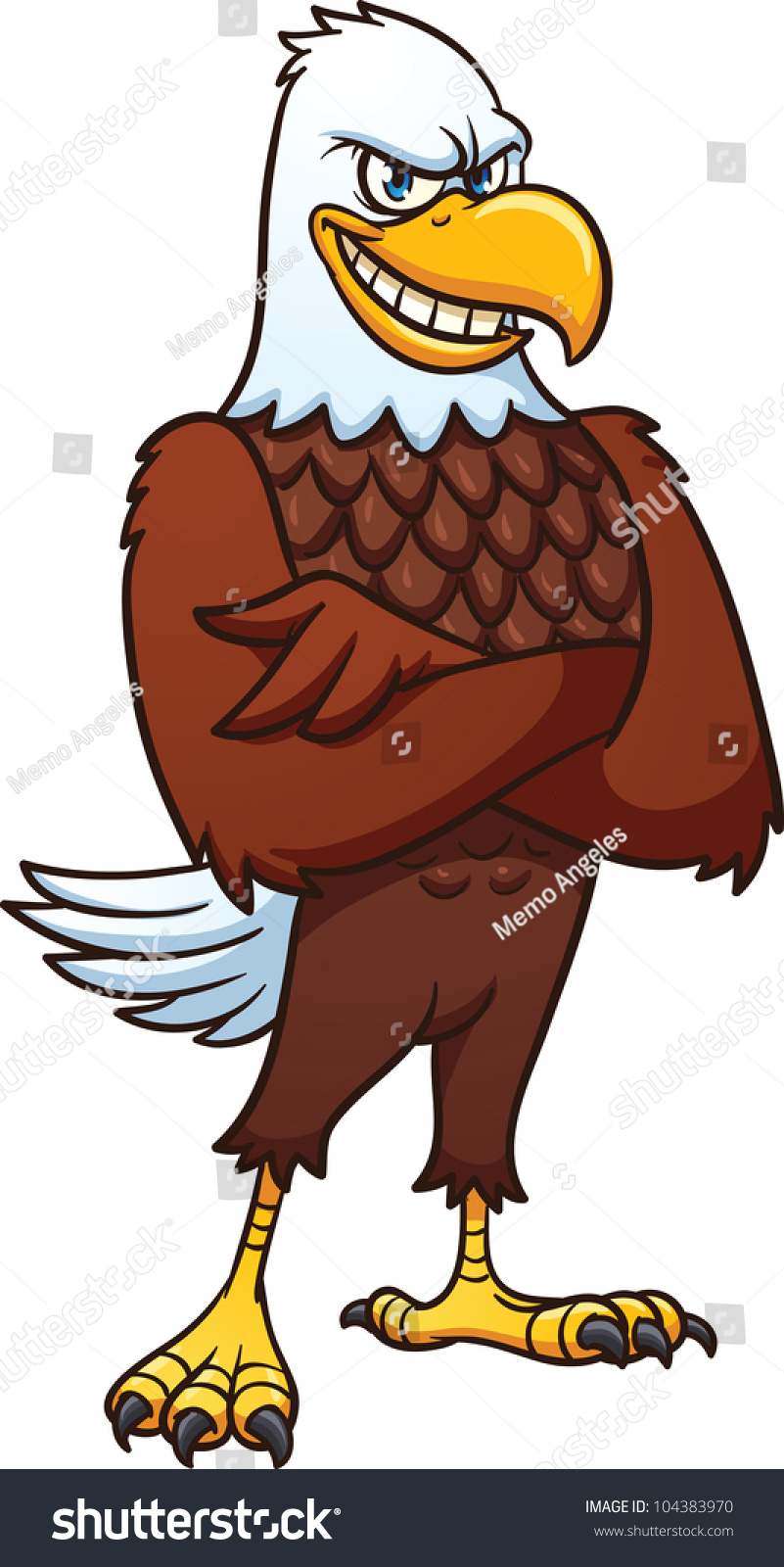 Cool Cartoon Bald Eagle. Vector Illustration With Simple Gradients. All ...