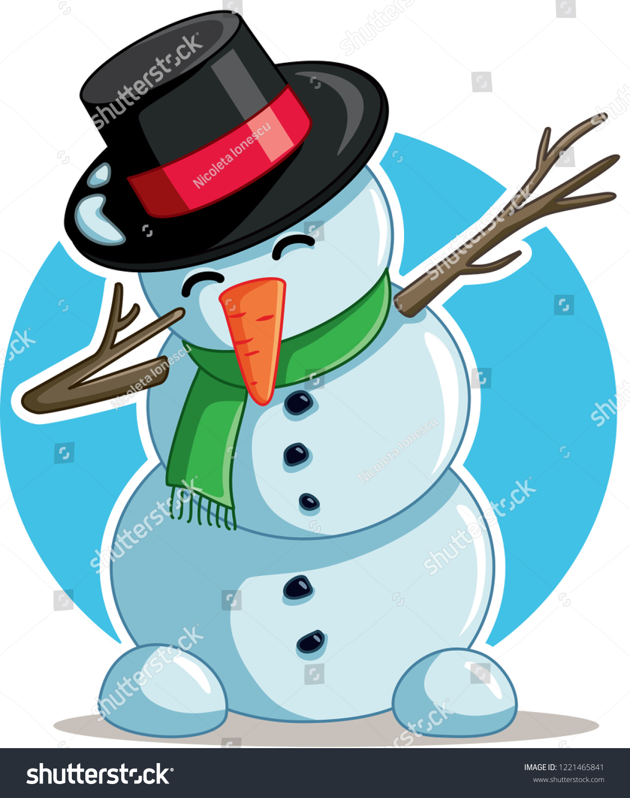 Cool Dabbing Snowman Vector Cartoon Funny Stock Vector Royalty Free